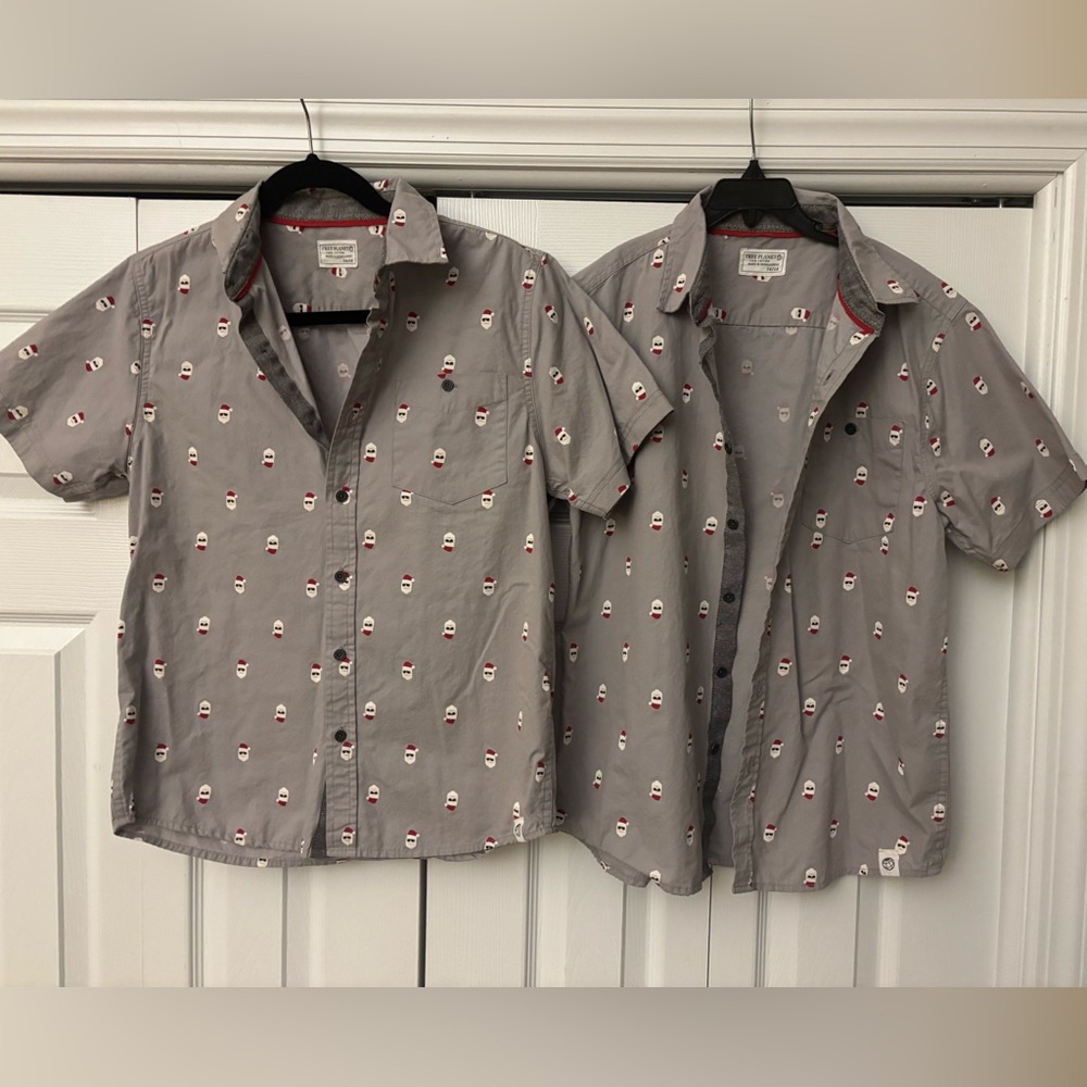 Free Planet Gray Santa Pattern Shirt